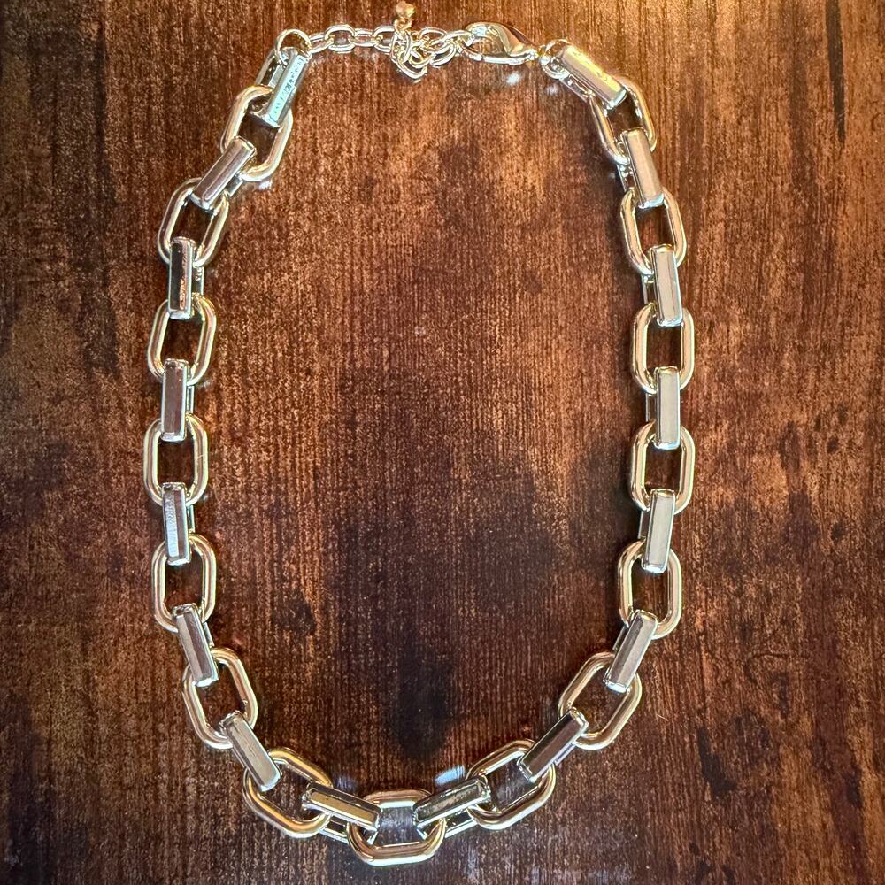 On 34th Two-Tone Link Necklace